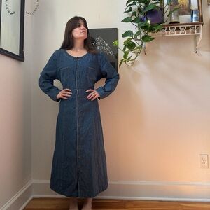 denim long-sleeve dress
